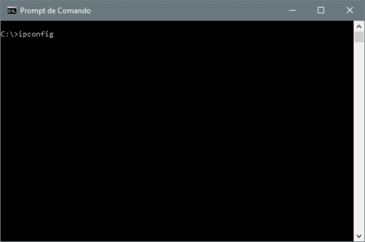 Prompt de comando do Windows com comando ipconfig